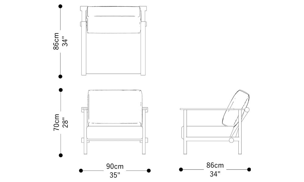Image of the main dimensions of the product